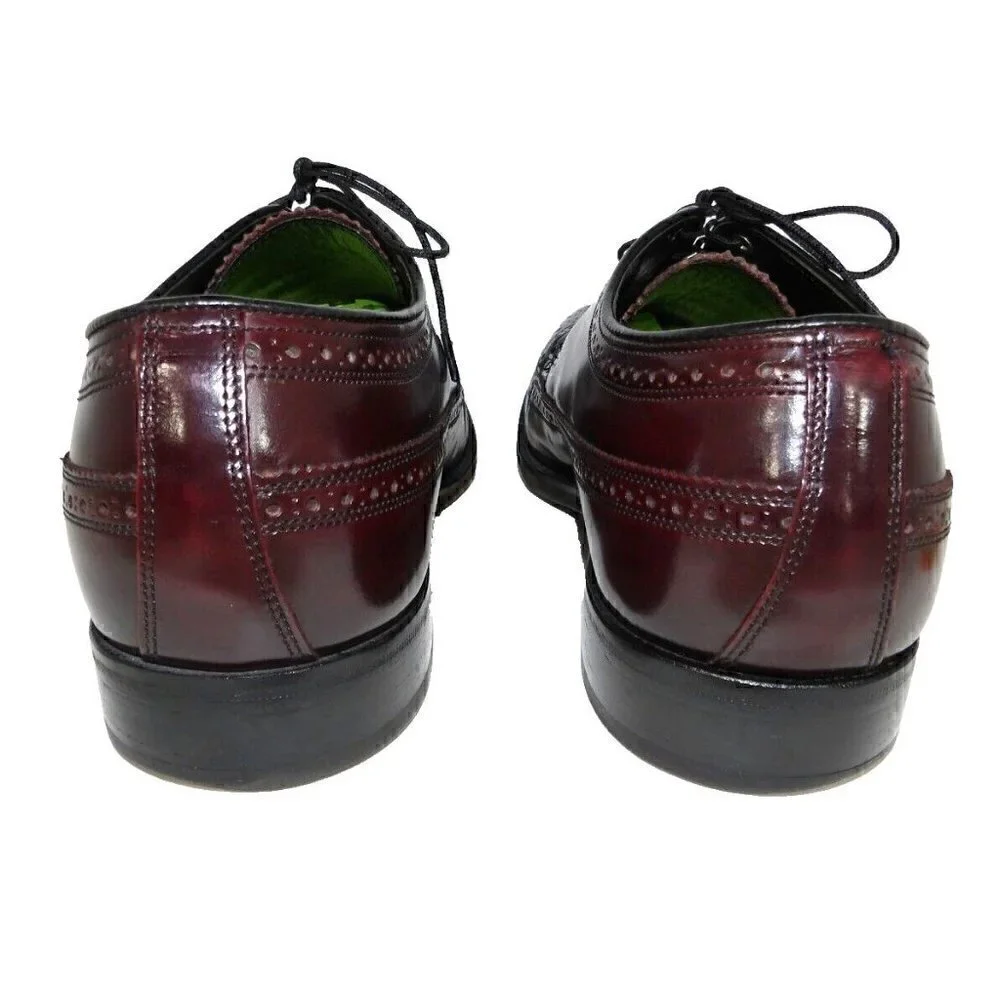 FLORSHEIN red-ish brown patent leather lace up oxford dress shoes men's size 9 D